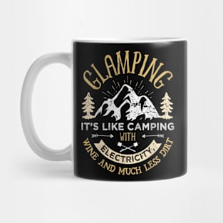 Glamping Definition Glamper Women Men Wine Funny Camping Mug